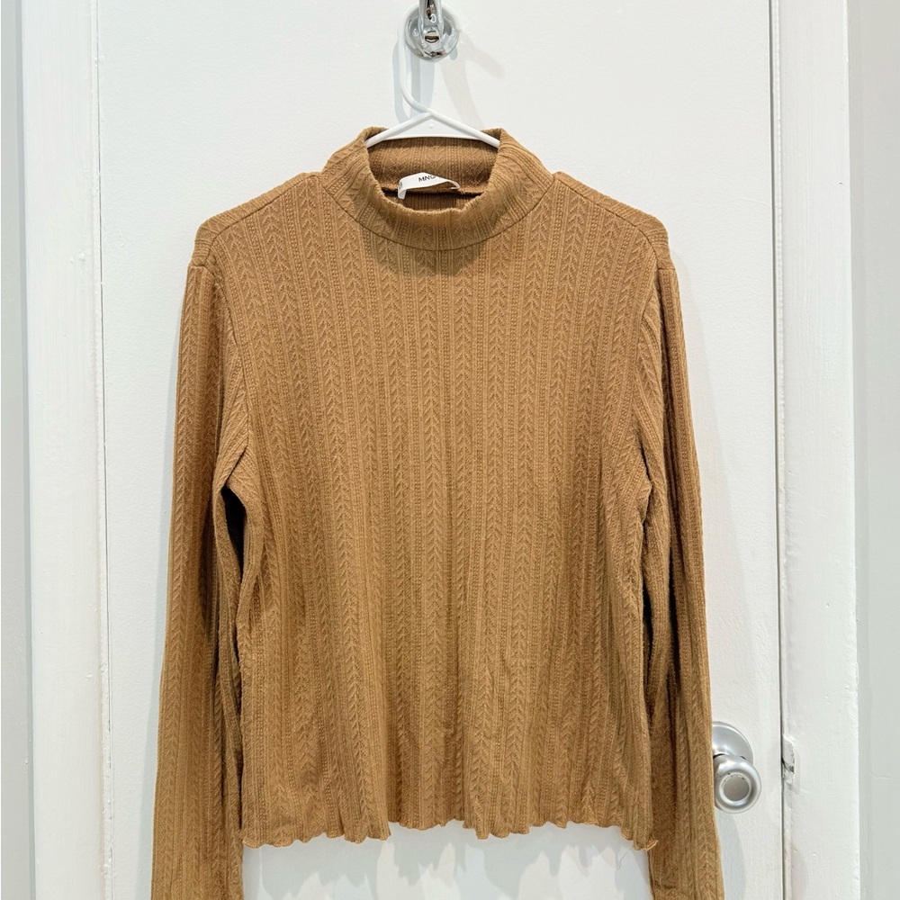 Mango Camel Knit Sweater Top